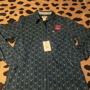 Ariat Teal Steerhead Print Shirt